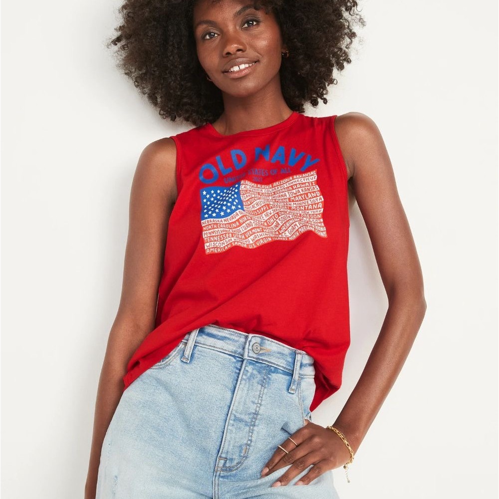 Old Navy “United States of All” Flag Graphic Sleeveless Top